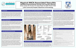 Atypical ANCA Associated Vasculitis with Rheumatoid Arthritis Overlap