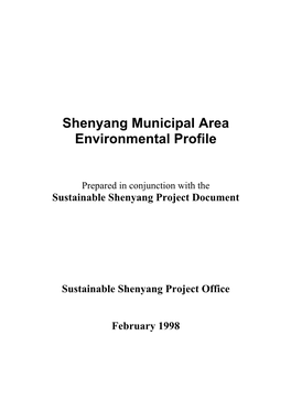 Shenyang Municipal Area Environmental Profile