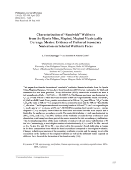 Sandwich” Wulfenite from the Ojuela Mine, Mapimí, Mapimí Municipality Durango, Mexico: Evidence of Preferred Secondary Nucleation on Selected Wulfenite Faces