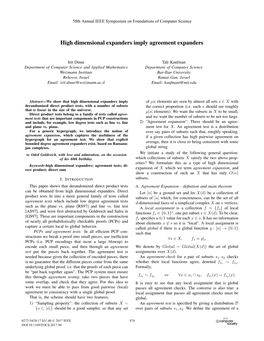 High Dimensional Expanders Imply Agreement Expanders