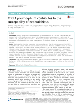PDE1A Polymorphism Contributes to the Susceptibility
