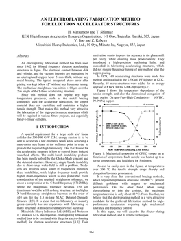 An Electroplating Fabrication Method for Electron Accelerator Structures