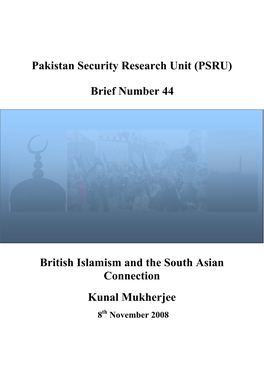 Pakistan Security Research Unit (PSRU)