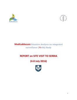 REPORT on SITE VISIT to SERBIA (4-8 July 2016)