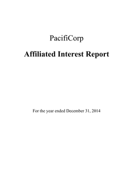 Pacificorp Affiliated Interest Report