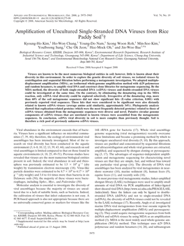 Amplification of Uncultured Single-Stranded DNA Viruses From