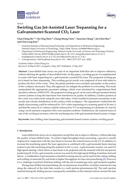 Swirling Gas Jet-Assisted Laser Trepanning for a Galvanometer-Scanned CO2 Laser