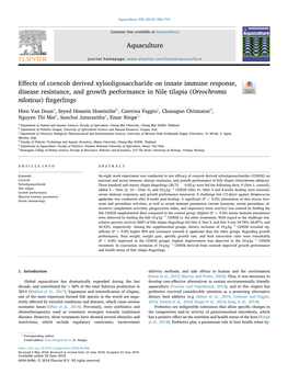 Effects of Corncob Derived Xylooligosaccharide On