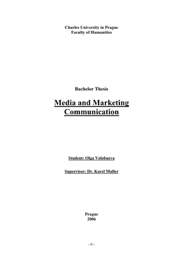 Media and Marketing Communication