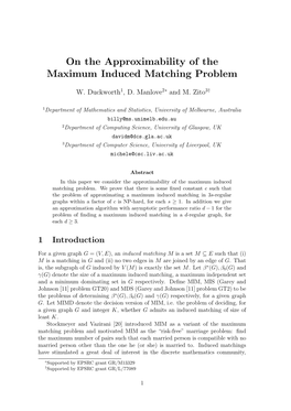 On the Approximability of the Maximum Induced Matching Problem