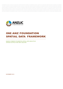 One Anz Foundation Spatial Data Framework