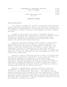 Part I Department of Personnel Services 4.074 State of Hawaii 4.076