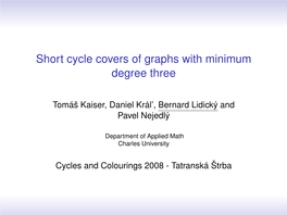 Short Cycle Covers of Graphs with Minimum Degree Three