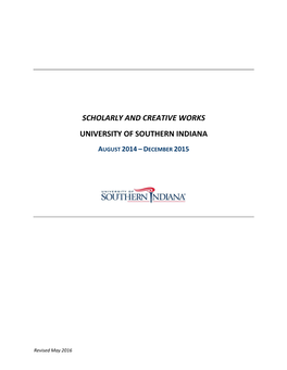 Scholarly and Creative Works University of Southern Indiana