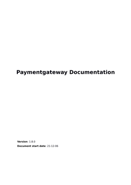 Paymentgateway Documentation