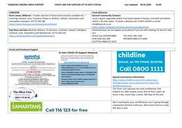 CARADON CORONA VIRUS SUPPORT CHECK LINK for SUPPLIER up to DATE STATUS Last Updated 30.03.2020 16.00