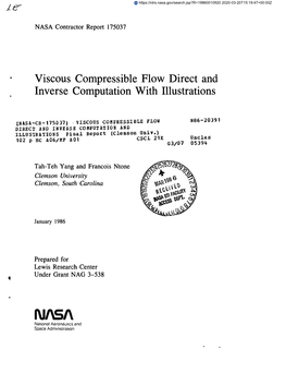 Viscous Compressible Flow Direct and Inverse Computation with Illustrations