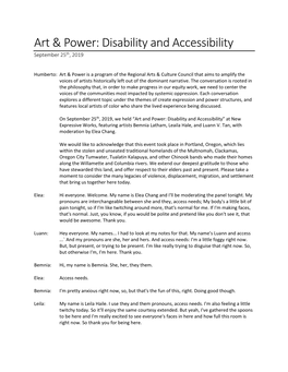 Disability and Accessibility September 25Th, 2019