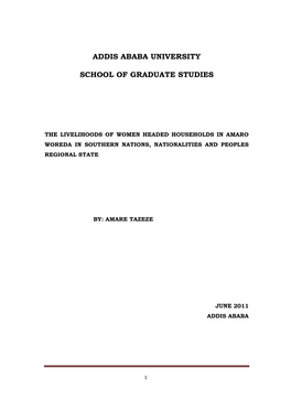 Addis Ababa University School of Graduate Studies