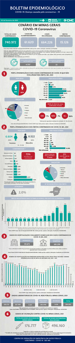 Boletim Epidemiológico Coronavírus 02/02/2021