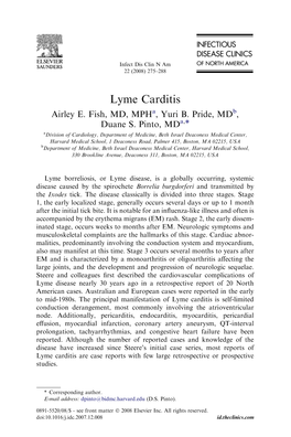 Lyme Carditis Airley E