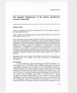 The Emended Ustilaginaceae of the Modern C1assificatory System for Smut Fungi