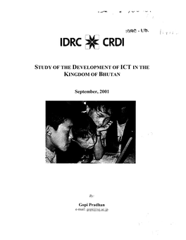 Study of the Development of Ict in the Kingdom of Bhutan