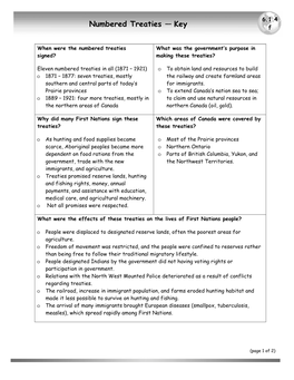 Numbered Treaties — Key F