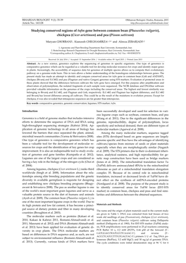 Studying Conserved Regions of Tufm Gene Between Common Bean (Phaseolus Vulgaris), Chickpea (Cicer Arietinum) and Pea (Pisum Sativum)