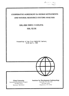 Rural-Urban Dynamics Indeveloping Rural Regions