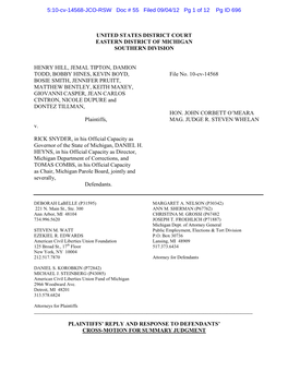 United States District Court Eastern District of Michigan Southern Division Henry Hill, Jemal Tipton, Damion Todd, Bobby Hines