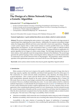 The Design of a Metro Network Using a Genetic Algorithm