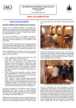 Lichfield & District Organists' Association