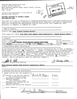 USDI/NPS NRHP Registration Form Cibecue Lutheran