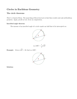 Circles in Euclidean Geometry