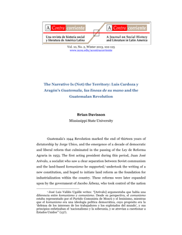 The Territory: Luis Cardoza Y Aragón's Guatemala, Las Líneas De Su Mano