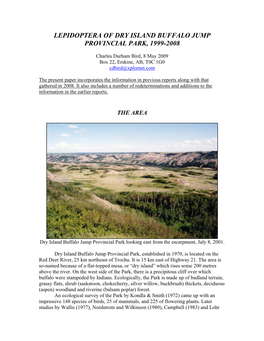 Lepidoptera of Dry Island Buffalo Jump Provincial Park, 1999-2008