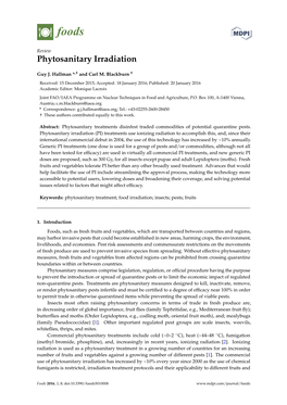 Phytosanitary Irradiation