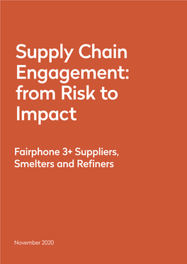 Supply Chain Engagement: from Risk to Impact