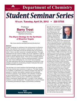 Student Seminar Series 10 A.M