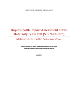 Rapid Health Impact Assessment of the Maternity Leave Bill (S.B