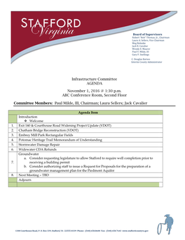 Infrastructure Committee AGENDA November 1, 2016 @ 1:30 P.M