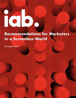Recommendations for Marketers in a Screenless World