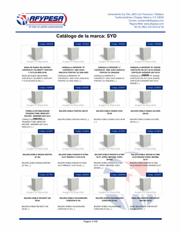 Catálogo De La Marca: SYD