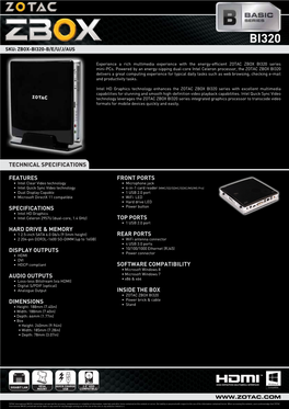 Technical Specifications Features Specifications