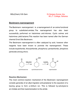 Beckmann Rearrangement