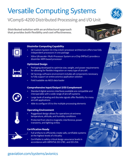 Versatile Computing Systems Vcomps-4200 Distributed Processing and I/O Unit