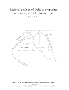 Regional Geology of Ochoan Evaporites, Northern Delaware Basin