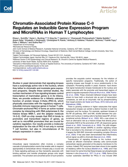 Chromatin-Associated Protein Kinase C-&Theta