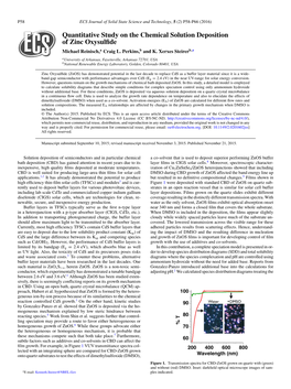 Quantitative Study on the Chemical Solution Deposition of Zinc Oxysulfide